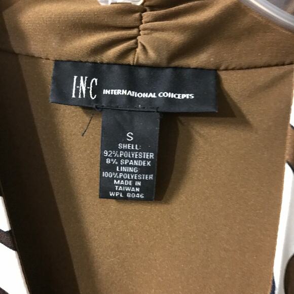 INC Int'l Concepts wildly patterned sleeveless dress Sz S, handkerchief hem - Picture 5 of 6